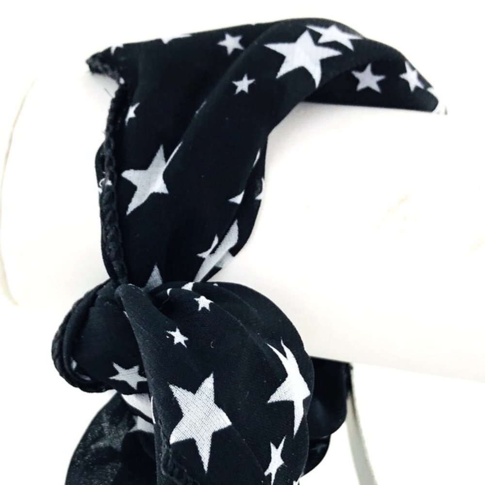 Patriotic Scarf Bracelet - Stars with Silver Charm